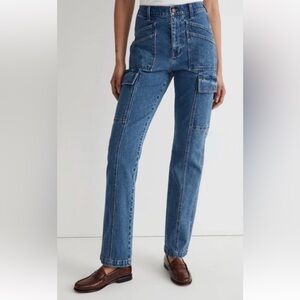 Madewell 90's Straight Cargo Utility Jeans Size 26 / 29.5" Inseam Blue Jeans
